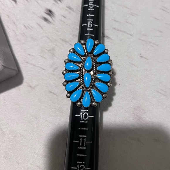 Turquoise cluster ring - Picture 5 of 7